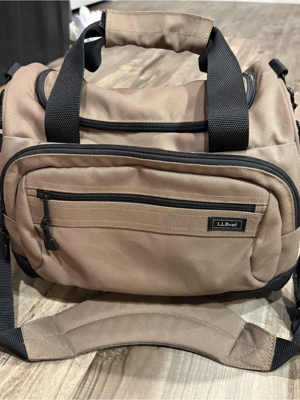 L.L. Bean Canvas Travel Bag Carry On Luggage Approx. 13”x11” EUC